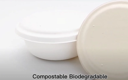 Одноразовая биоразлагаемая круглая чаша Bagasse